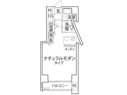 テルツォ(ワンルーム/5階)の間取り写真