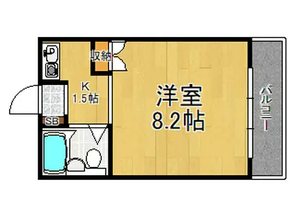 第1モギハイツ(1K/3階)の間取り写真