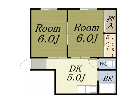吉川マンション(2DK/2階)の間取り写真