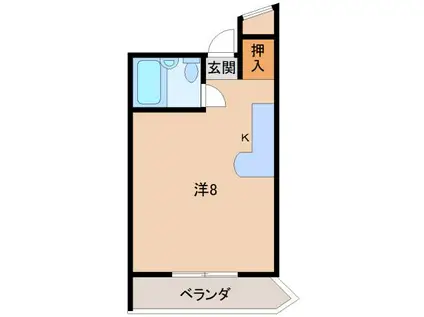 サンコープラザ南出島(ワンルーム/2階)の間取り写真