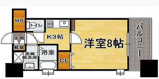 エンクレスト御供所(1K/7階)の間取り写真