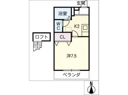 ミキスクェア鴨田(1K/3階)の間取り写真