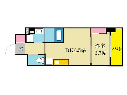 アプリーレ西本町(1DK/11階)の間取り写真