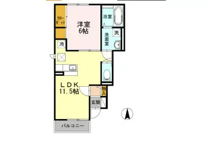 FT葉山(1LDK/1階)の間取り写真