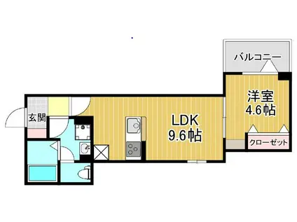 レクシア扇I(1LDK/2階)の間取り写真