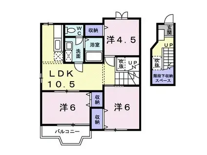 MIZUKI一番館B(3LDK/2階)の間取り写真
