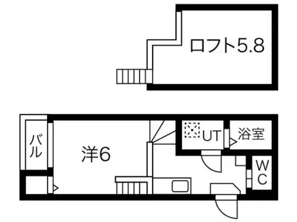 コードソレイユ柳ヶ枝町(1K/1階)の間取り写真