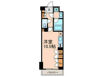 コンフォリア目黒長者丸(ワンルーム/1階)の間取り写真