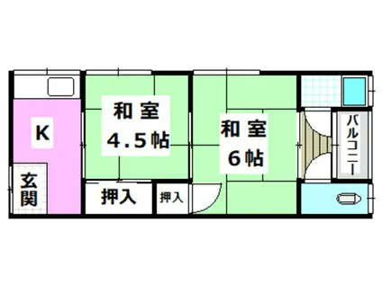 前川文化(2K/1階)の間取り写真