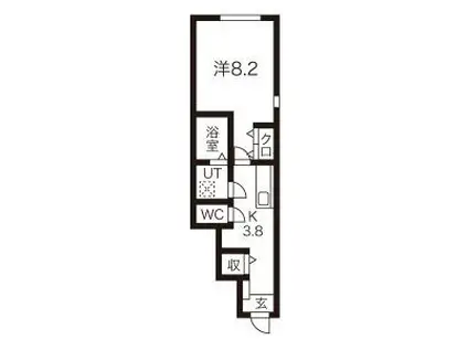 LEBEL DRIE(1K/1階)の間取り写真