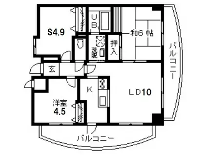 カールトンプラザ川崎(2SLDK/5階)の間取り写真