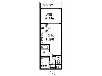 フジパレス堺浜寺石津(1DK/1階)の間取り写真