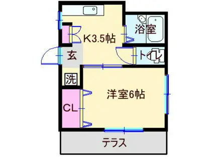 APきゃんどう(1K/1階)の間取り写真