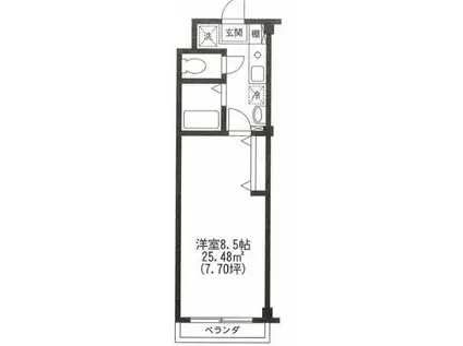 アトレー上福岡マンション(1K/4階)の間取り写真