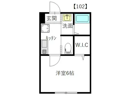 ステューディオながた野(1K/1階)の間取り写真