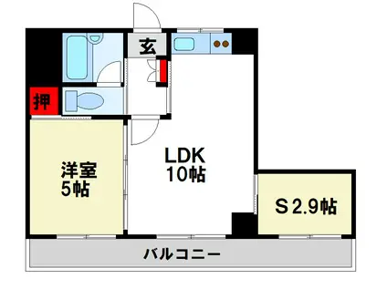 リバーサイド三和(1SLDK/2階)の間取り写真