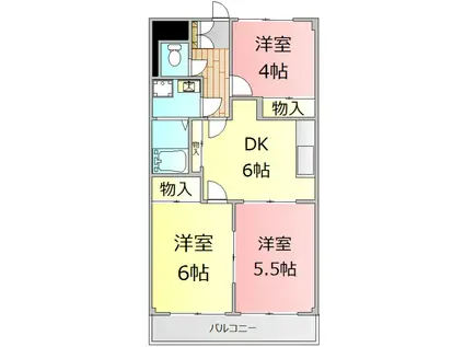 ロイヤルカサブランカ(3DK/3階)の間取り写真