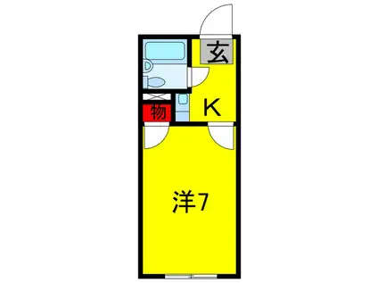 ラインヴィラ白金(1K/1階)の間取り写真