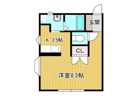 メゾン・ド・オランジェ(ワンルーム/1階)の間取り写真