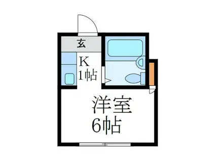 ロッシングハウス宝里(1K/2階)の間取り写真