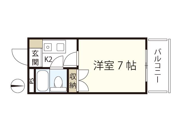 パレグレース仁保(1K/4階)の間取り写真