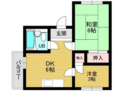 コウワビル(2DK/4階)の間取り写真