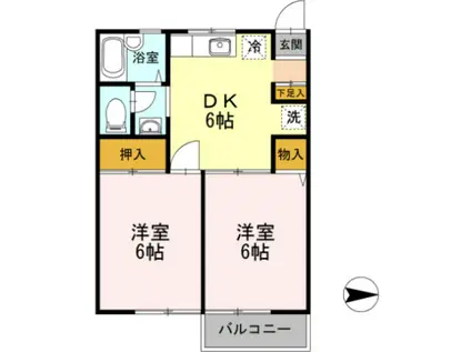 コスモクレールIII(2DK/1階)の間取り写真