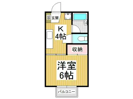 ナチュラルパレス(1K/1階)の間取り写真