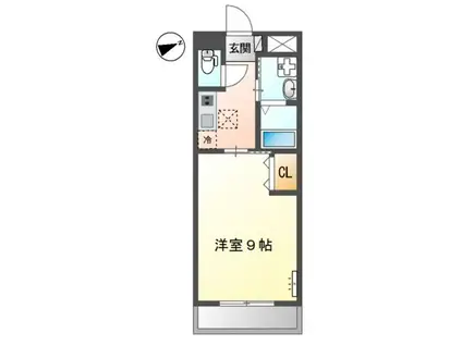 サンパレス東山崎(1K/1階)の間取り写真