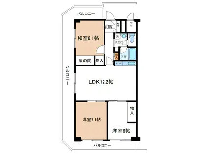 藤代スカイハイツB棟(3LDK/11階)の間取り写真
