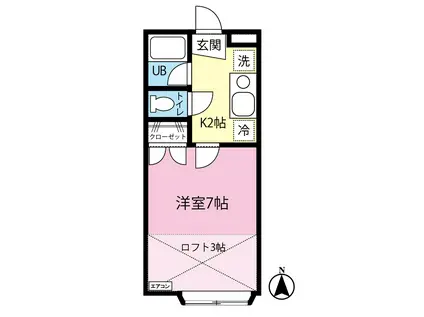 ジャルダンA(1K/1階)の間取り写真