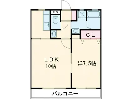 アクシスサンセリテ(1LDK/2階)の間取り写真