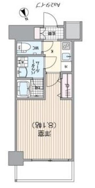 オーキッドレジデンス船橋本町(1K/9階)の間取り写真
