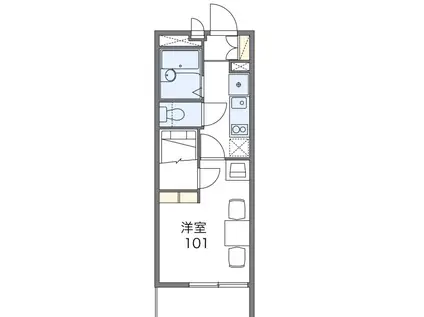 シャルマンII(1K/2階)の間取り写真