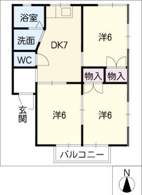 VILLAGE(3DK/2階)の間取り写真