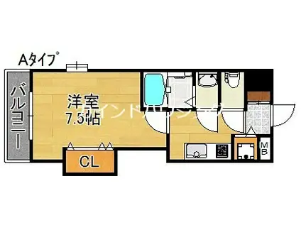 LUXE我孫子(1K/2階)の間取り写真