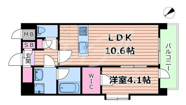 LA GRACE 千林大宮(1LDK/8階)の間取り写真