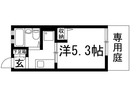 ハイム鼓が滝(1K/1階)の間取り写真