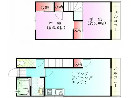 セジュール山田(2LDK/1階)の間取り写真