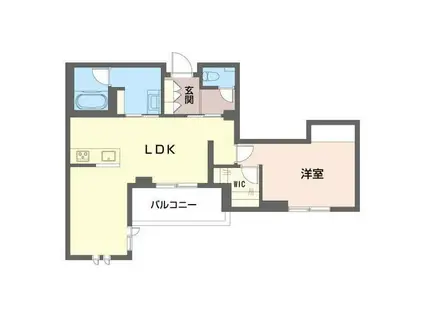 WITH PLUS 青葉台(1LDK/3階)の間取り写真