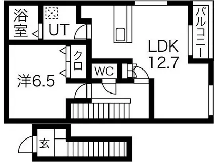 フォレストメゾン高嶋(1LDK/2階)の間取り写真