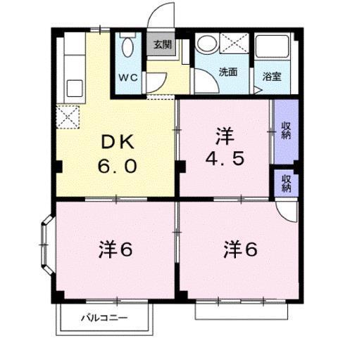 エルディムルナA(3DK/2階)の間取り写真