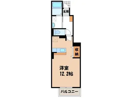 プリムローズ(ワンルーム/1階)の間取り写真