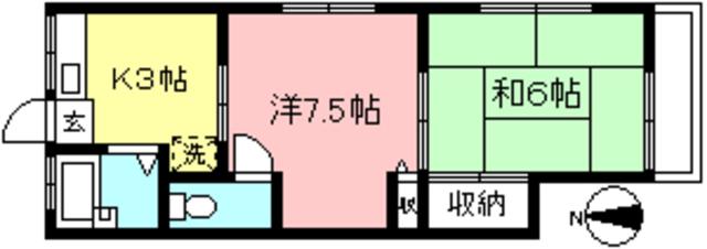 プチメゾン(2K/1階)の間取り写真