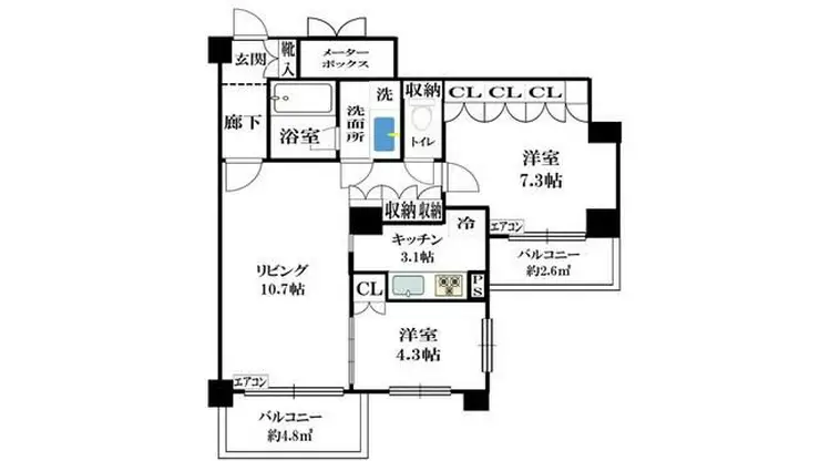 アゼリアテラス新宿 7階階 間取り