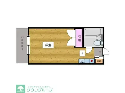 ローレルコート(ワンルーム/1階)の間取り写真