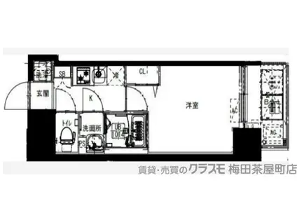 フォーリアライズ福島ルノン(1K/6階)の間取り写真