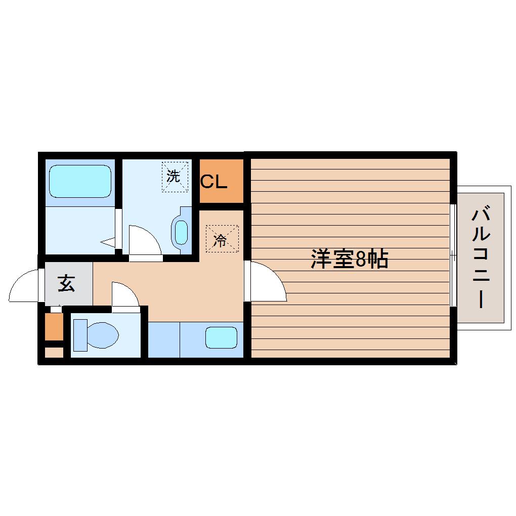 アルテミス(1K/1階)の間取り写真