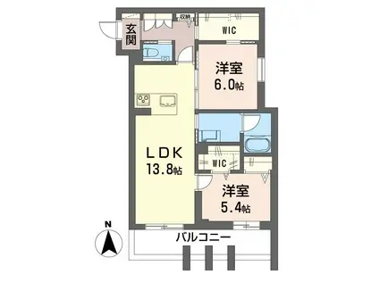 ルーエ清瀬(2LDK/3階)の間取り写真