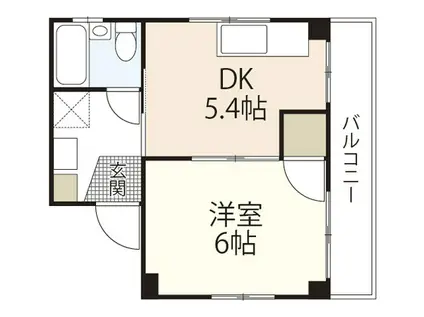 坪井ビル(1DK/3階)の間取り写真